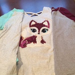 3- Justice size 6/7 long sleeve